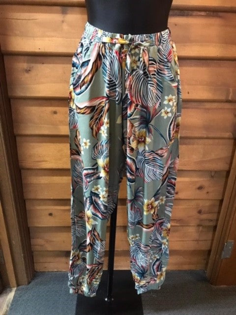 CHIC LADY Casual Pants - Green/Multi