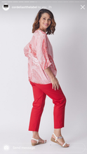 Load image into Gallery viewer, CORDELIA ST Dolman 3/4 Sleeve Top - Red/White
