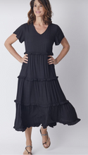 Load image into Gallery viewer, CORDELIA ST Ruffle Tier Dress - Black
