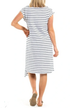 Load image into Gallery viewer, MARCO POLO Drape Stripe Dress - White
