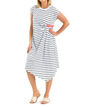 Load image into Gallery viewer, MARCO POLO Drape Stripe Dress - White
