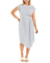 Load image into Gallery viewer, MARCO POLO Drape Stripe Dress - White
