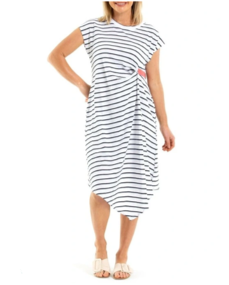 MARCO POLO Drape Stripe Dress - White