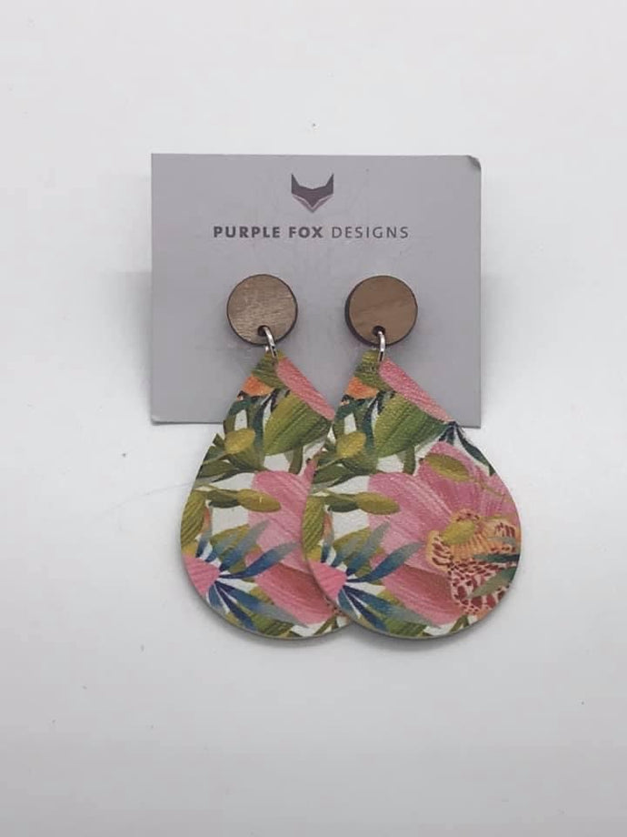 PURPLE FOX DESIGNS Earrings - White/Pink Orchid