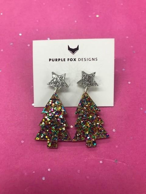 PURPLE FOX DESIGNS Christmas Earrings - #12