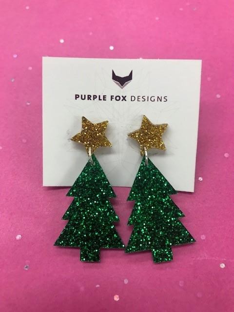 PURPLE FOX DESIGNS Christmas Earrings - #13