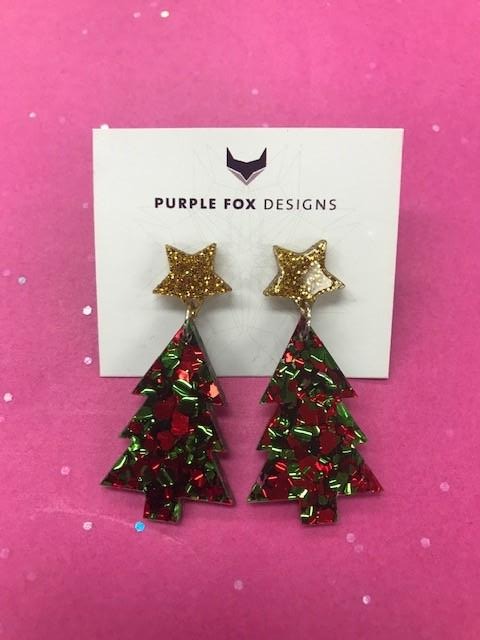 PURPLE FOX DESIGNS Christmas Earrings - #8