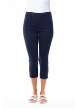 Load image into Gallery viewer, CAFE LATTE Stretch Cotton Capri Jeggings - Navy
