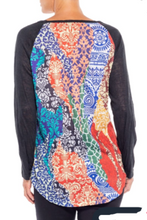 Load image into Gallery viewer, CAFE LATTE Raglan Sleeve Top - Black Persian Patch Print
