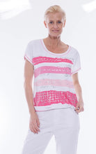 Load image into Gallery viewer, CAFE LATTE Brushstrokes Print Tee - Hot Pink

