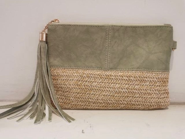 FREE SPIRIT AUSTRALIA Two-Tone Clutch - Pistachio