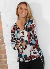 Load image into Gallery viewer, MARCO POLO Ruched Blouse - Wonderland print
