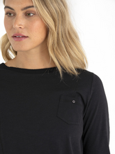 Load image into Gallery viewer, MARCO POLO Long Sleeve Seamed Tee - Black
