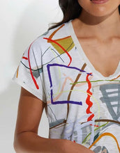 Load image into Gallery viewer, MARCO POLO Short Sleeve Abstract Bliss V-Neck Tee
