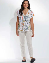Load image into Gallery viewer, MARCO POLO Short Sleeve Abstract Bliss V-Neck Tee
