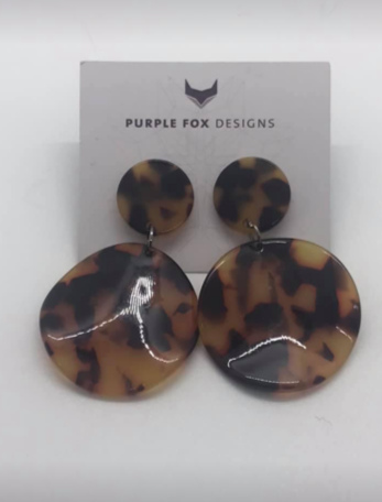 PURPLE FOX DESIGNS Earrings - Tortoiseshell
