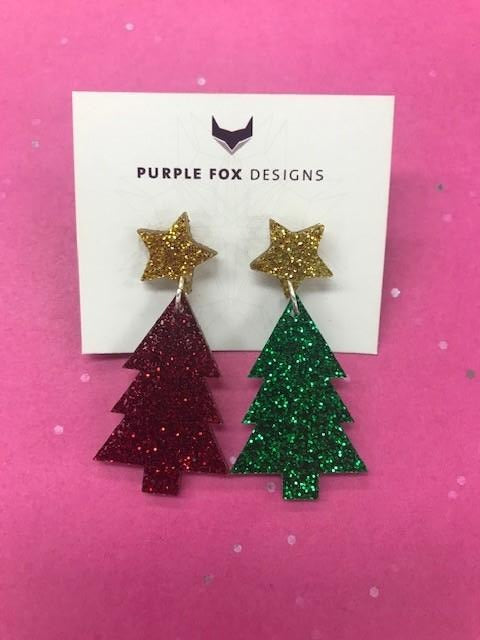 PURPLE FOX DESIGNS Christmas Earrings - #7