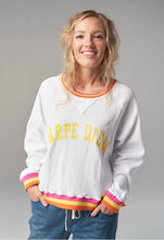 Load image into Gallery viewer, STYLE LAUNDRY Carpe Diem Waffle Sweat Top - White

